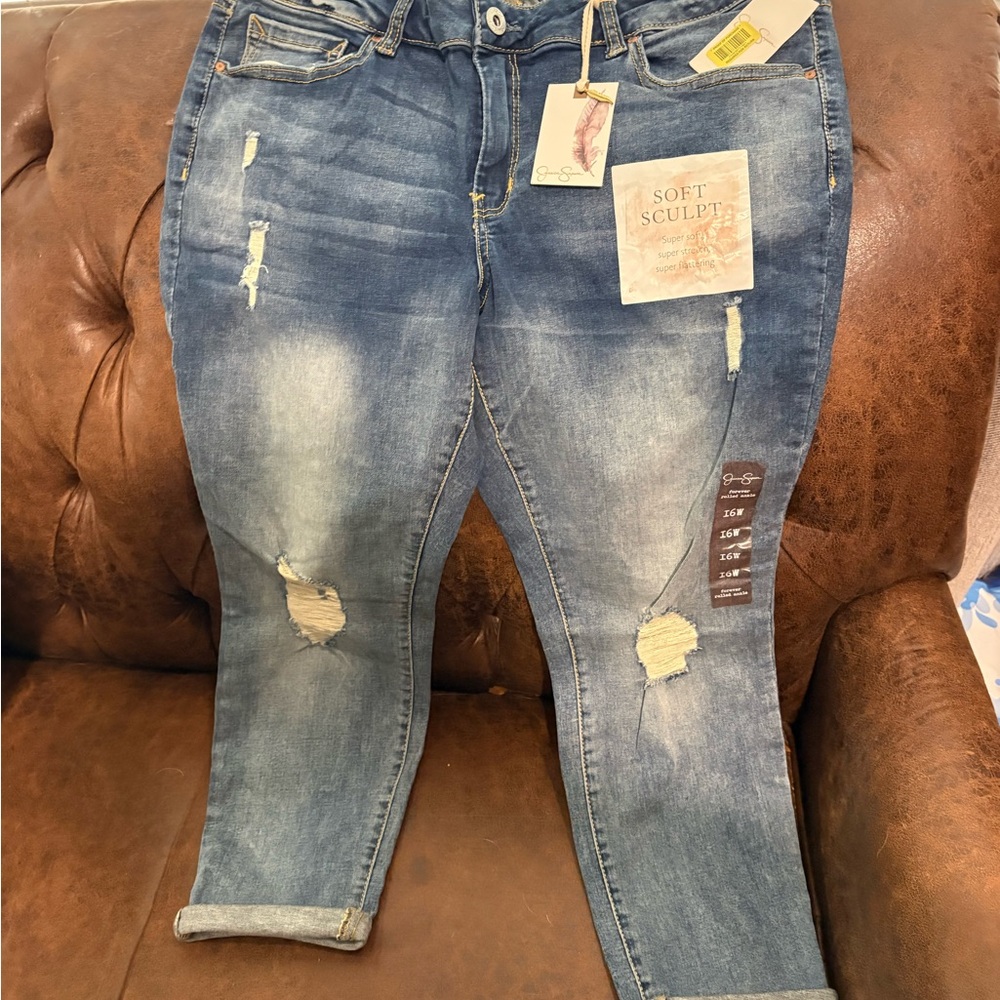 Jessica Simpson Distressed Blue Stretch Jeans